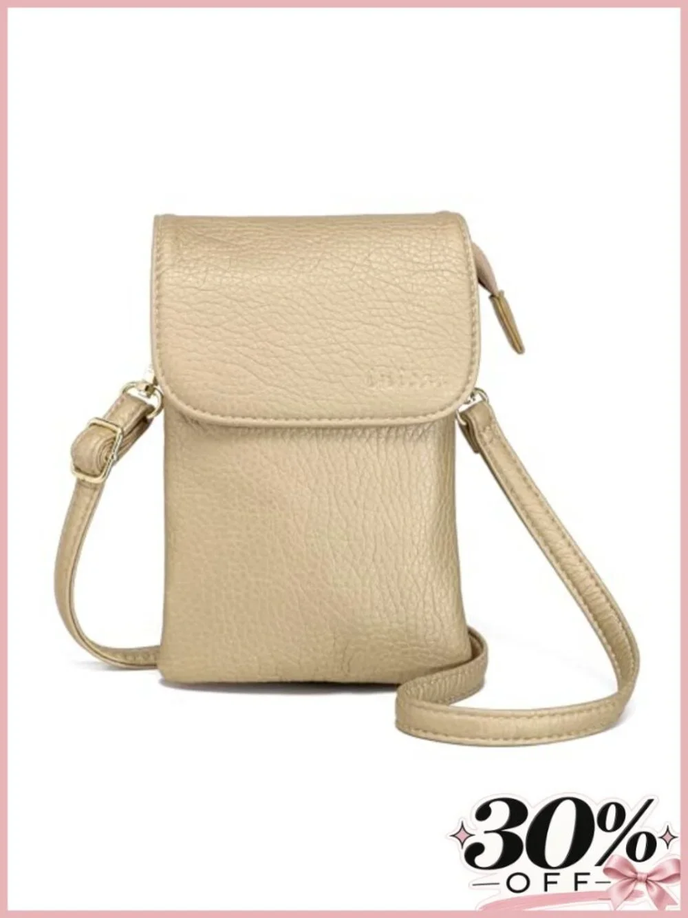 Small Crossbody Bag Vegan Leather Phone Purse Adjustable Strap Mini Sling